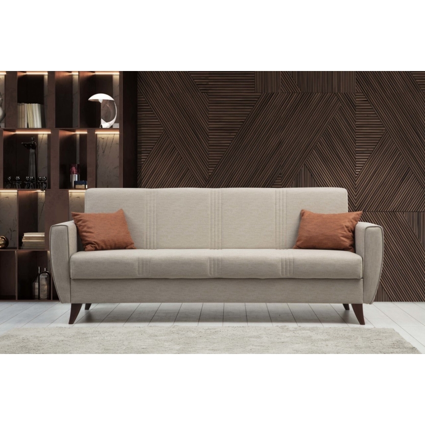 KORFU 3-seater sofa bed, beige