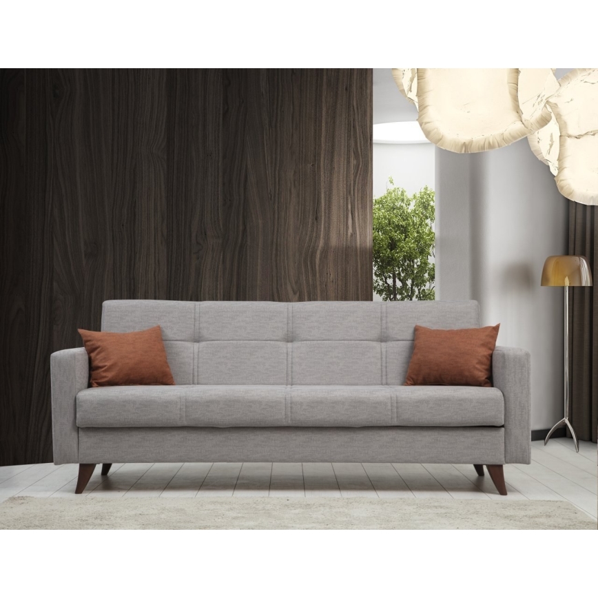 KORFU 3-seater sofa bed, light grey