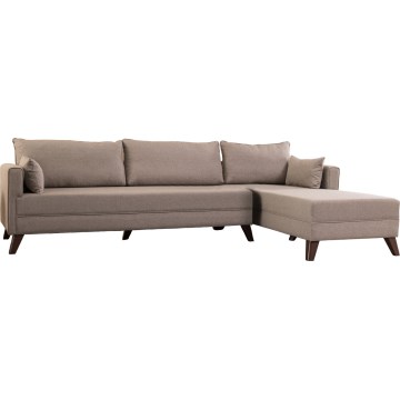 KORFU L-shaped corner sofa, cream, right-hand