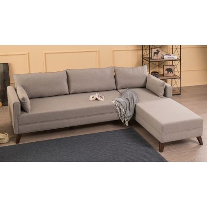 KORFU L-shaped corner sofa, cream, right-hand