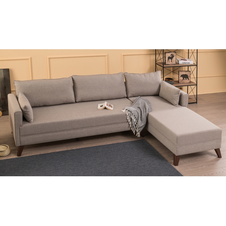 KORFU L-shaped corner sofa, cream, right-hand