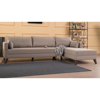 KORFU L-shaped corner sofa, cream, right-hand