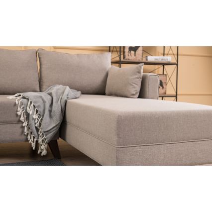 KORFU L-shaped corner sofa, cream, right-hand