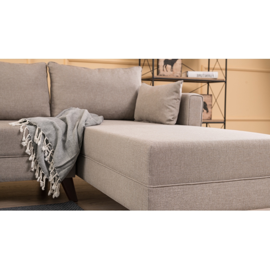 KORFU L-shaped corner sofa, cream, right-hand
