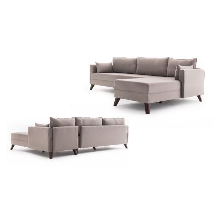 KORFU L-shaped corner sofa, cream, right-hand