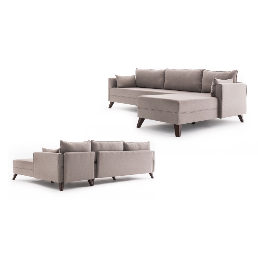 KORFU L-shaped corner sofa, cream, right-hand