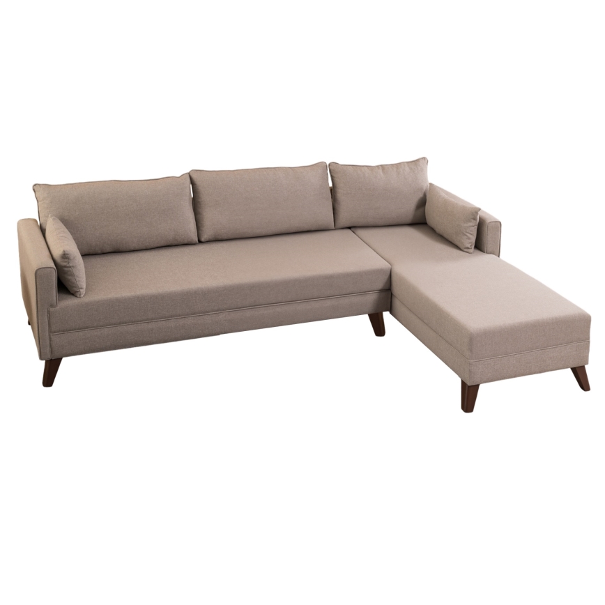KORFU L-shaped corner sofa, cream, right-hand