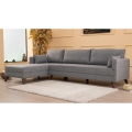 KORFU L-shaped corner sofa, left-hand, gray