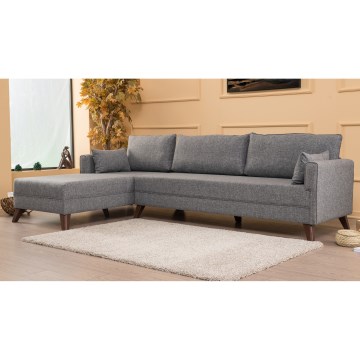 KORFU L-shaped corner sofa, left-hand, gray