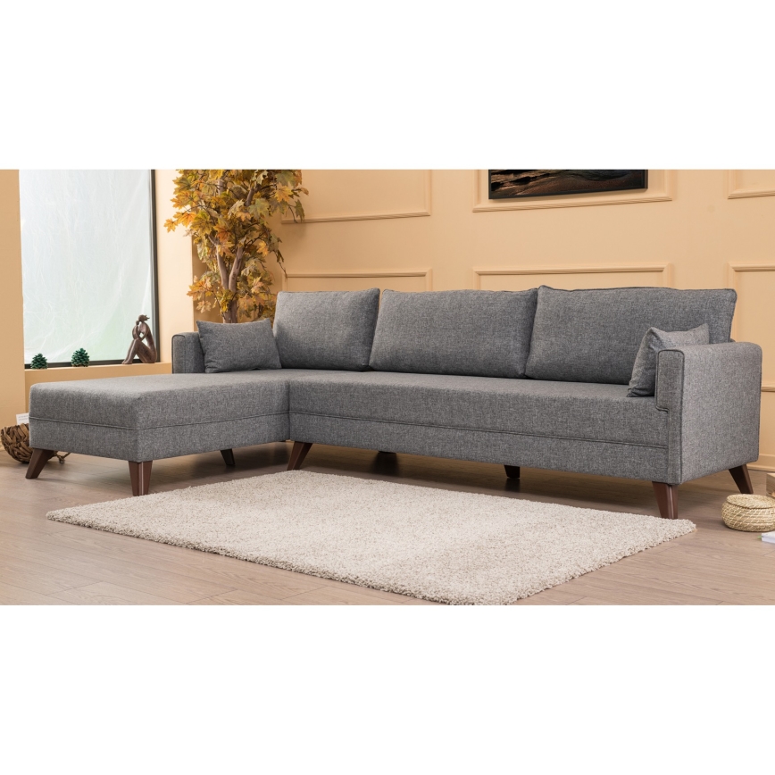 KORFU L-shaped corner sofa, left-hand, gray