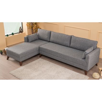 KORFU L-shaped corner sofa, left-hand, gray