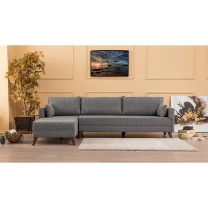 KORFU L-shaped corner sofa, left-hand, gray