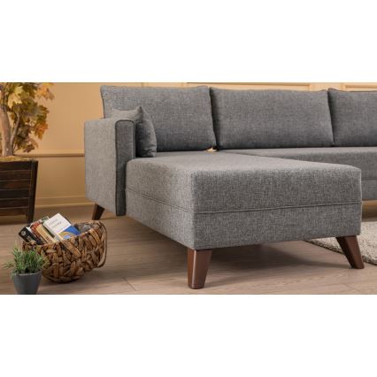 KORFU L-shaped corner sofa, left-hand, gray