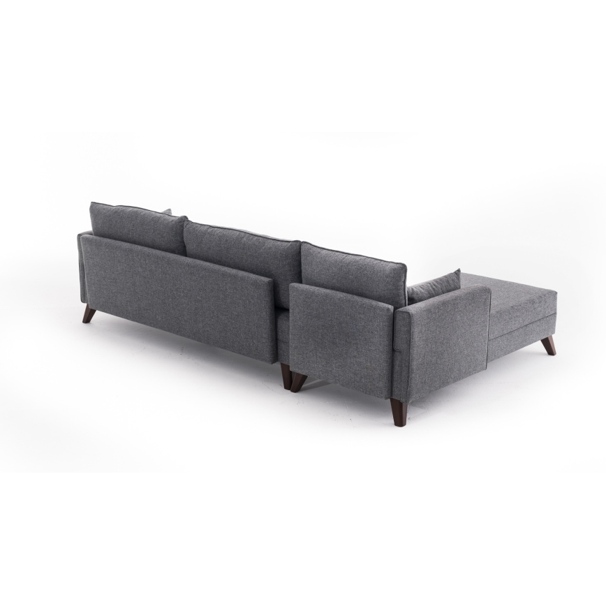 KORFU L-shaped corner sofa, left-hand, gray