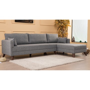 KORFU L-shaped corner sofa, right-hand, grey