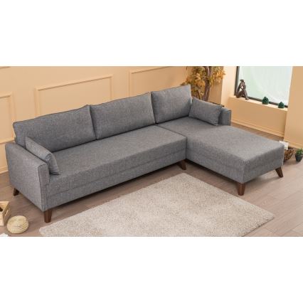 KORFU L-shaped corner sofa, right-hand, grey