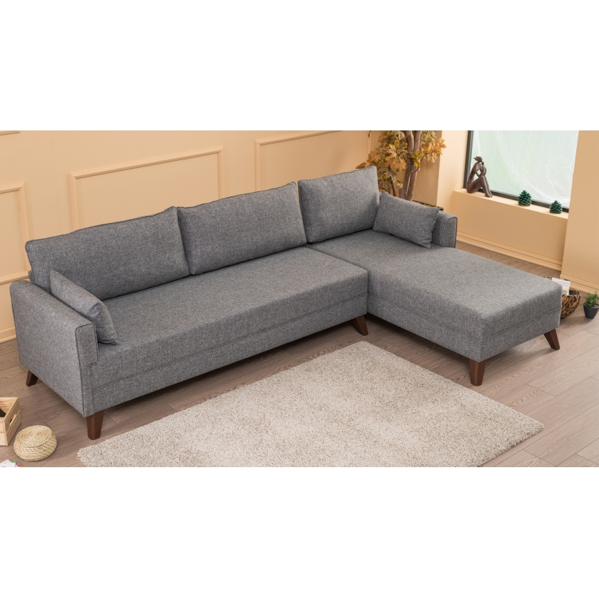 KORFU L-shaped corner sofa, right-hand, grey