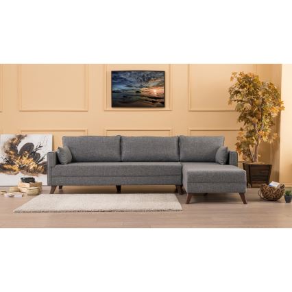 KORFU L-shaped corner sofa, right-hand, grey