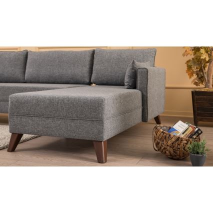 KORFU L-shaped corner sofa, right-hand, grey