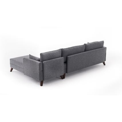 KORFU L-shaped corner sofa, right-hand, grey