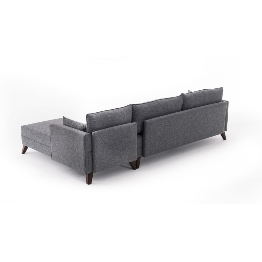 KORFU L-shaped corner sofa, right-hand, grey