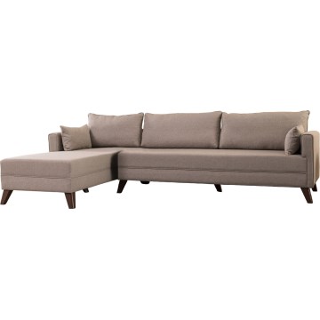 KORFU Left-facing L-shaped Corner Sofa — Cream