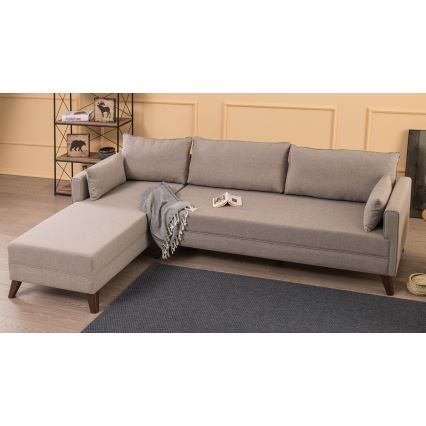 KORFU Left-facing L-shaped Corner Sofa — Cream