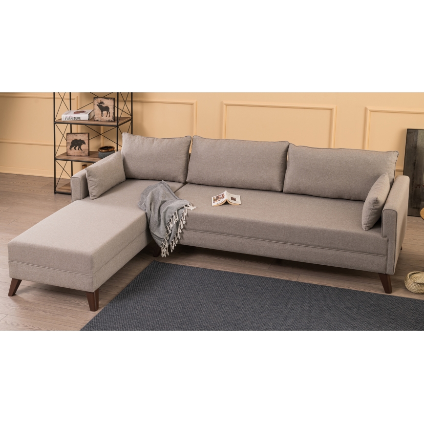 KORFU Left-facing L-shaped Corner Sofa — Cream