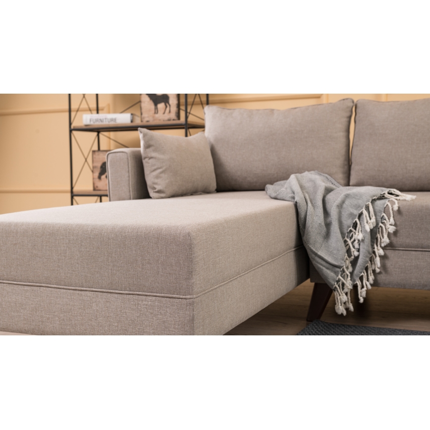 KORFU Left-facing L-shaped Corner Sofa — Cream