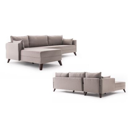 KORFU Left-facing L-shaped Corner Sofa — Cream