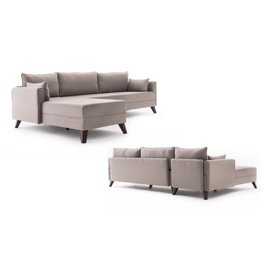 KORFU Left-facing L-shaped Corner Sofa — Cream