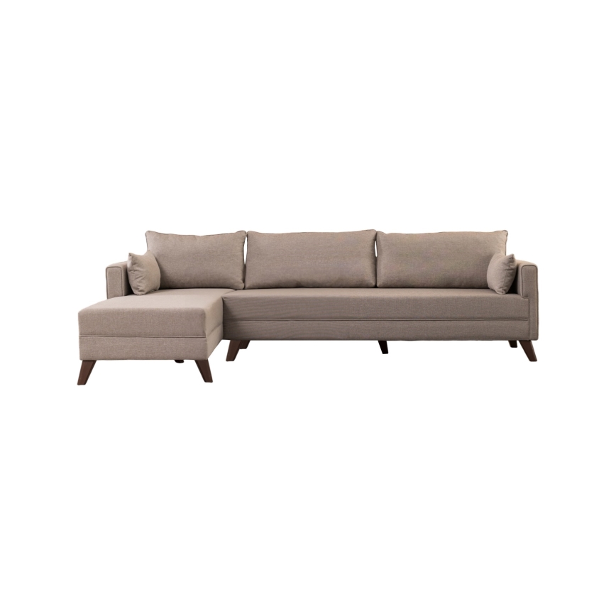KORFU Left-facing L-shaped Corner Sofa — Cream