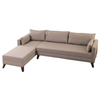 KORFU Left-facing L-shaped Corner Sofa — Cream