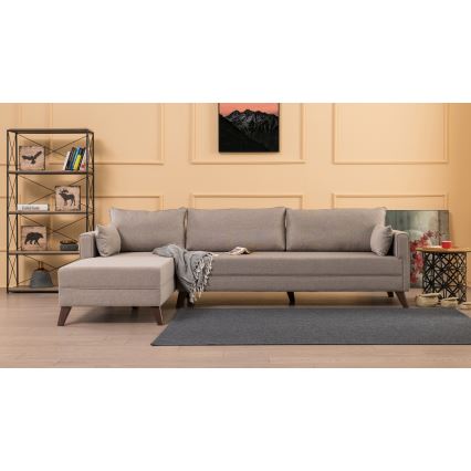 KORFU Left-facing L-shaped Corner Sofa — Cream