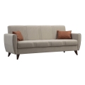 KORFU three-seater sofa bed in beige