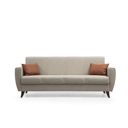 KORFU three-seater sofa bed in beige