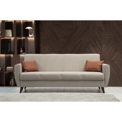 KORFU three-seater sofa bed in beige