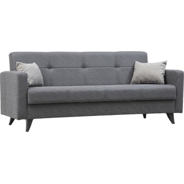 KORFU three-seater sofa bed in dark grey