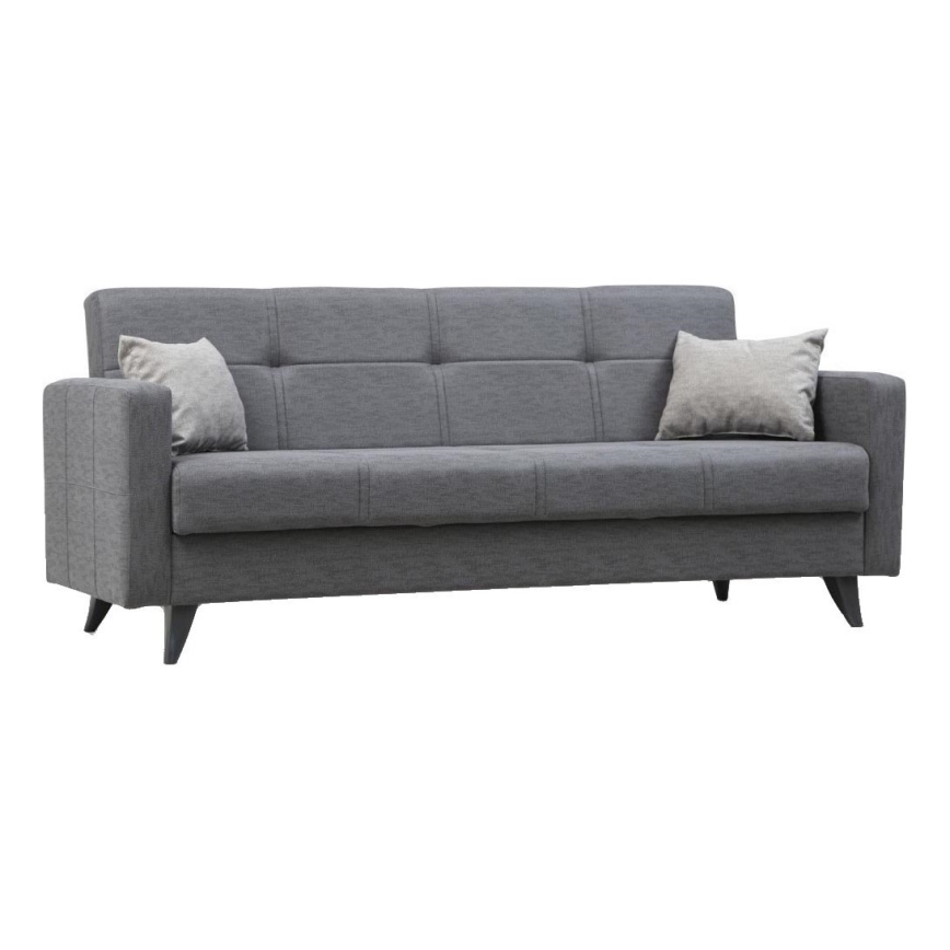 KORFU three-seater sofa bed in dark grey