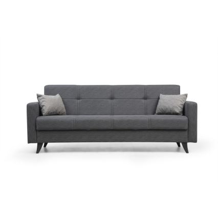 KORFU three-seater sofa bed in dark grey