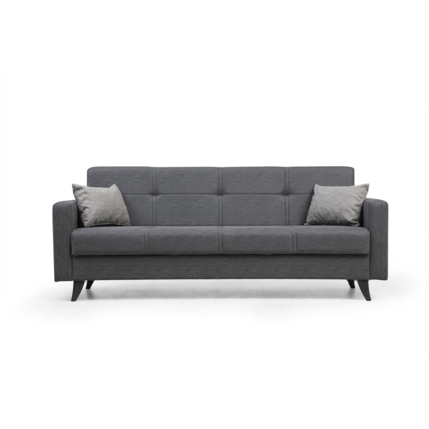 KORFU three-seater sofa bed in dark grey