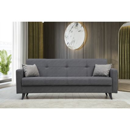 KORFU three-seater sofa bed in dark grey