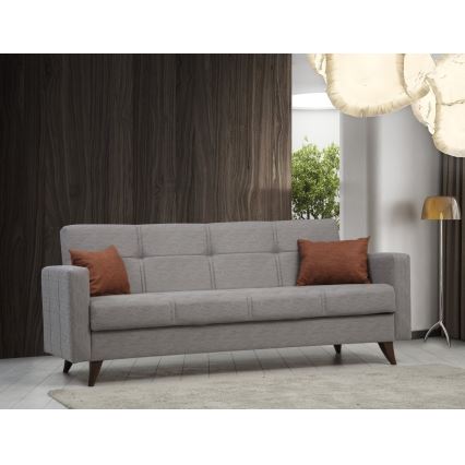 KORFU Three-Seater Sofa Bed, Light Grey