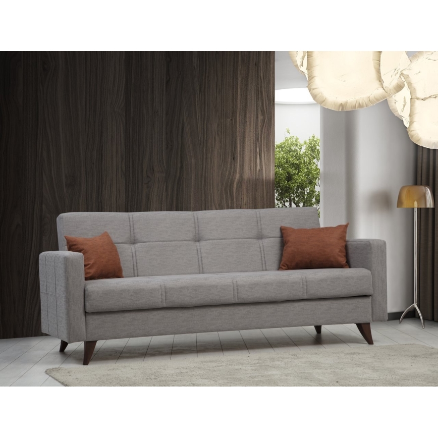 KORFU Three-Seater Sofa Bed, Light Grey