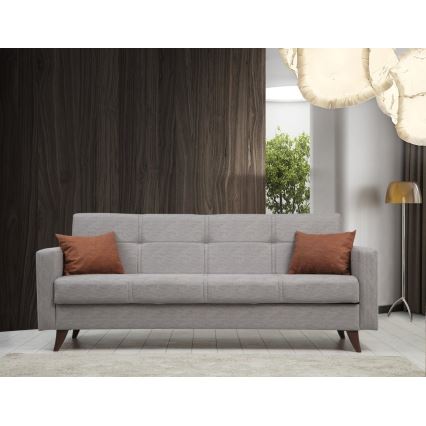 KORFU Three-Seater Sofa Bed, Light Grey