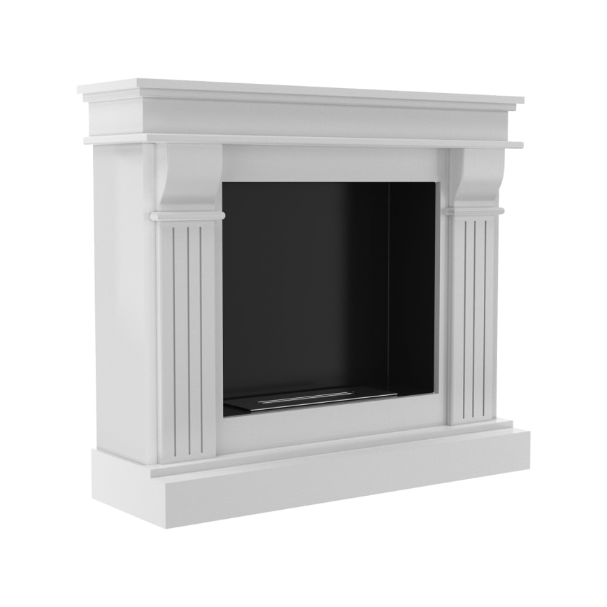 Kratki - BIO fireplace 97,9x115 cm 3kW white
