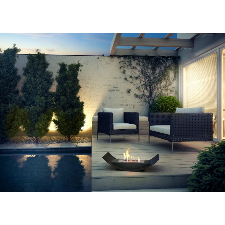 Kratki - BIO fireplace 12,4x47 cm 1kW black