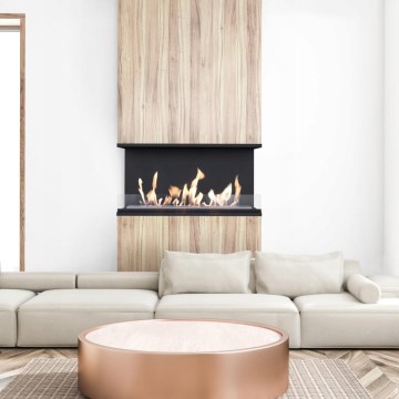 Kratki - Built-in Bioethanol Fireplace 50x100 cm, 3.5 kW, Black