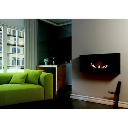 Kratki - Wall BIO fireplace 40x90 cm 1,5kW black