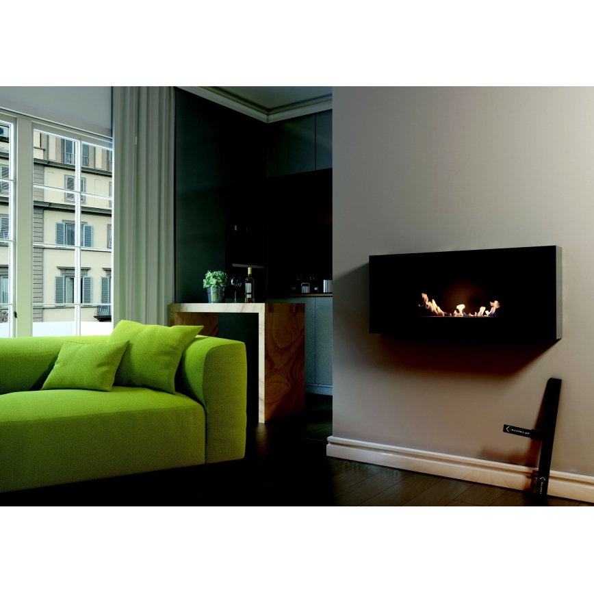 Kratki - Wall BIO fireplace 40x90 cm 1,5kW black
